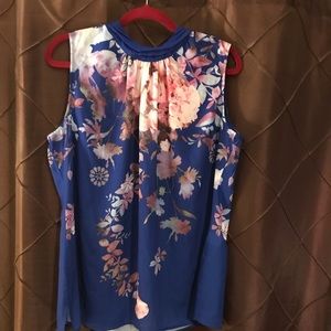 New York & Company Royal Blue Sleeveless Blouse .